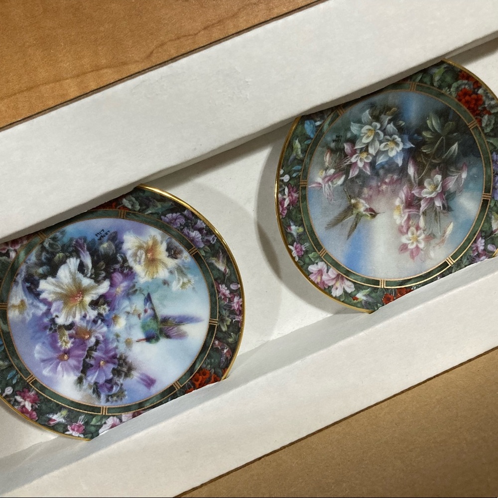 Lena Liu Hummingbird plates collection/6/1992/1993  Bradford exchange.